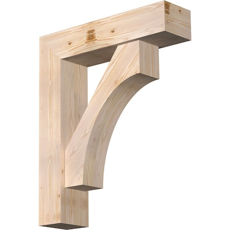 Ekena Millwork Westlake Block Smooth Bracket w/ Offset Brace, Douglas Fir, 7 1/2"W x 30"D x 36"H BKT0806X30X36WTL05SDF